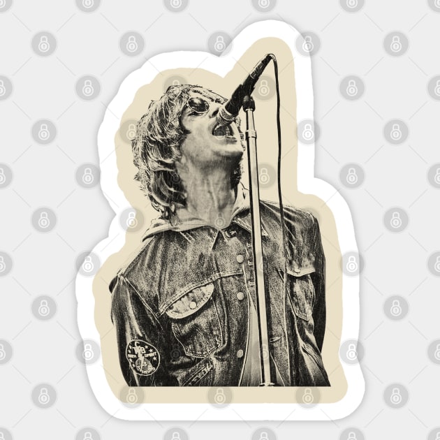 Retro Liam Gallagher Sticker by MuraiKacerStore